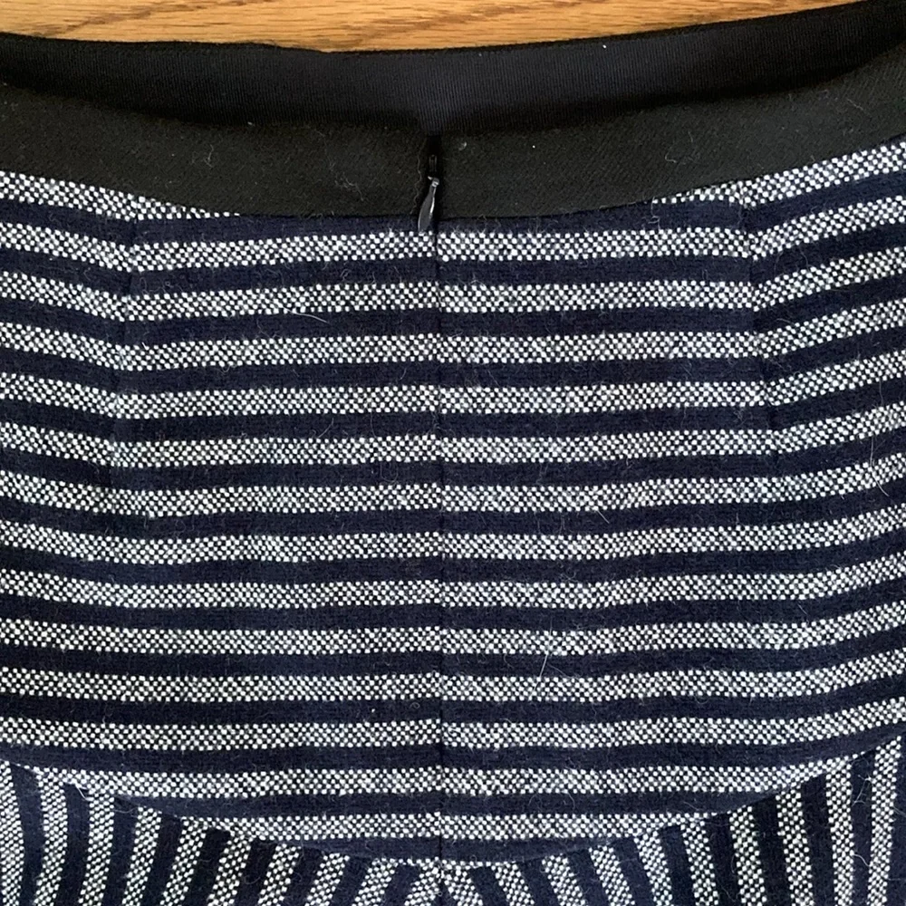 J Crew navy striped tweed mini skirt